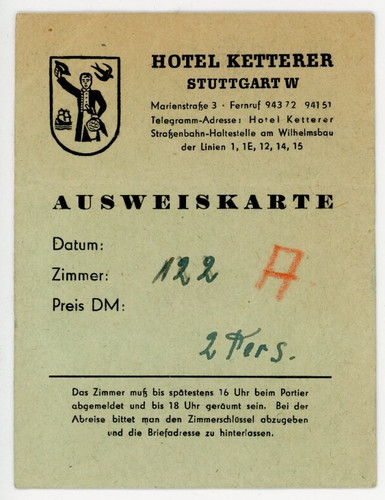 1949 hotel ketterer stuttgart - 1949,