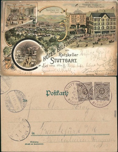 Stuttgart litho hotel - litho, ak: