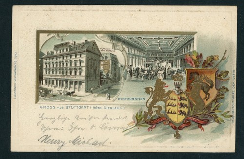 Postcard stuttgart coat - stuttgart,