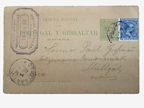 1891 antique spain postal - antique,