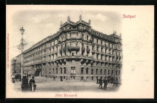 Postcard stuttgart street - postcard, stuttgart,
