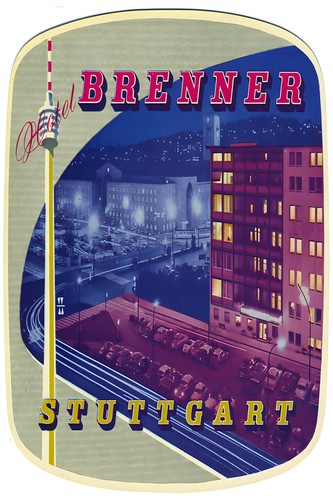 Stuttgart hotel brenner poster - stuttgart,