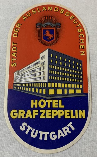 1946 luggage label hotel - hotel, graf