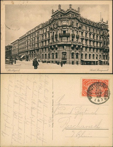 Ansichtskarte stuttgart hotel - ansichtskarte,