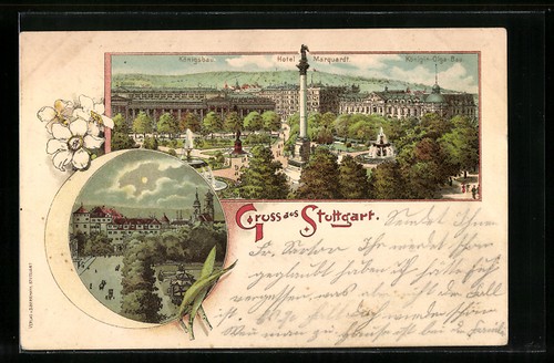 Lithograph stuttgart hotel - lithograph,