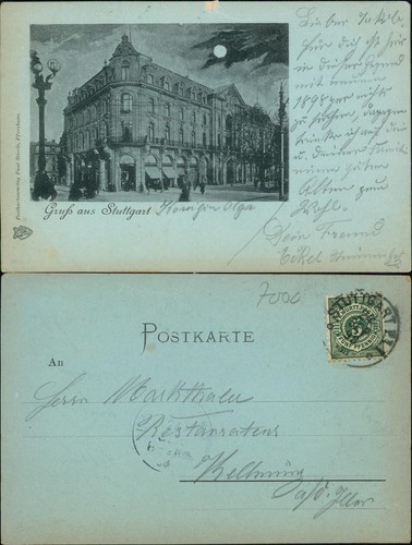 Postcard stuttgart moonlight - stuttgart,